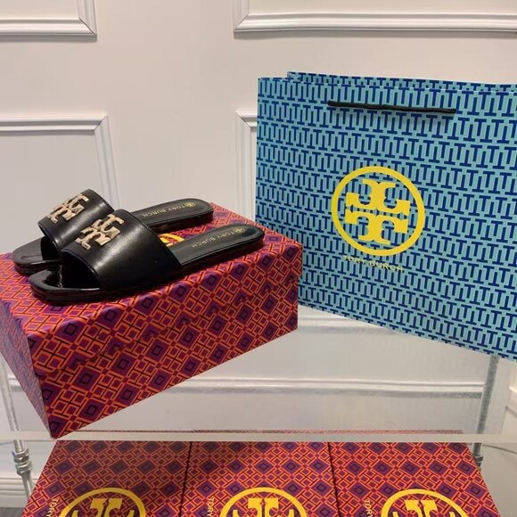 Tory Burch Glossy Black Sandals - Picture 5 of 7